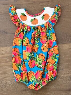Poppy Kids Co Cutie/Orange Smocked Bubble